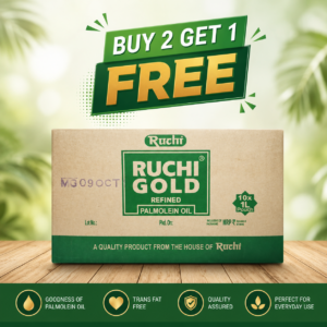 Ruchi Gold Patanjali Palm Oil 1 Litre Pouch Total 10 Litre Buy 2 Box 1 Free Limited Time Deal